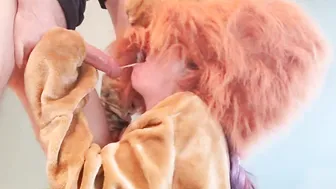 Mascot Getting A Facial