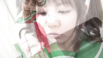 Turned On Japanese college women getting sexual and shows her bald vagina