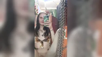 Irresistible lady boy with a huge penis jerking