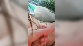 Irresistible lady boy with a huge penis jerking