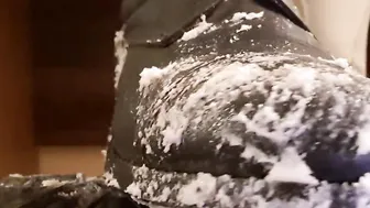 Dominating over food into my ride boots