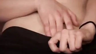 Little April with natural hooters Finger Fuck beside fire place