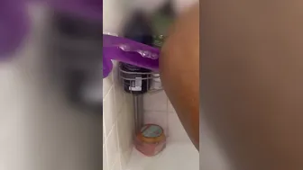 10 Inch Vibrator Anal Play Into The Shower