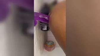 10 Inch Vibrator Anal Play Into The Shower