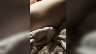 Showing Off my clitoris while he covers my twat with cum