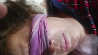 My best friend passes her big penis to my ex-wife while she rests blowing and jizzed into her mouth and