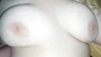 BBW Step Milf with Gigantic Hooters Creampied (point of view)