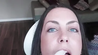 POPSICLE PLOWED Creative German cunt with mouth fucks her icy Treat