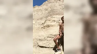 Nudist at outside naked beach huge nuts hanging bushy stud Mount Guys Rock Mercury
