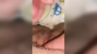 Jacking off and cumming on her vagina
