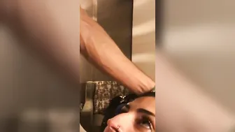 Lebanese thot getting throat screwed by mixed dick