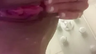 ALMOST CAUGHT Outside shower Finger fucking squirting JOI tIght vagina CUCKOLD