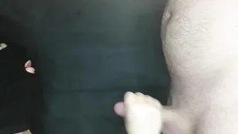 Woman blows juicy dick of her masked BF Cum without taking it out