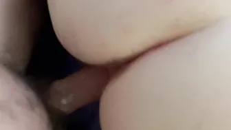 Filling up her soak vagina before work