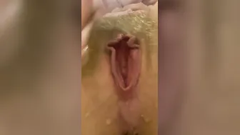 Pee with a plowed up twat after fisting