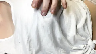 Close Up Huge Jugs Nipple Play