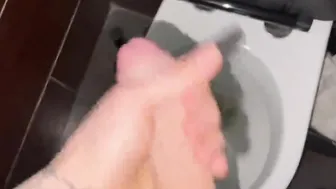 Filthy club WC jerking off Cheerful