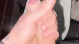 Filthy club WC jerking off Cheerful