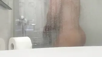 Having a shower 
