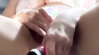 Having Fun with my pink toy until I Cum