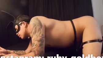 Dirty Young Pup Plays With babe Candle Wax and Riding Sex Toy