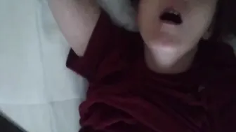 four-10 Spun Gin jizzes looking inside the camera she is holding while being eaten out Orgasm #3