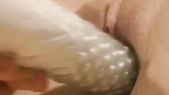 Vintage MILF Solo maturbation with new Sex Toy