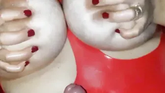 Jizzed Compilation on my wifey huge melons into rubber