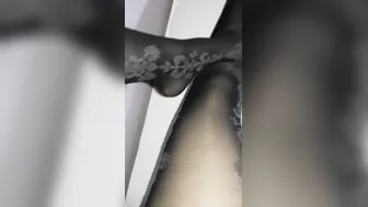 rubbing my soak pussy on my stockings