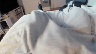 18 Year Old Stroking his Thick Penis into his Bedroom inside Sweatpants