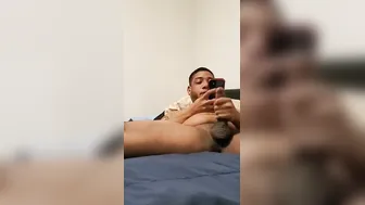 Jerking off after a long day at work ends with a BIG jizzed