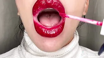 Oral with lipstick from the best lips of Xvideos
