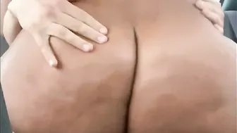 Anal pounded till my ponytail comes off and he unloads all over my boobies and inside my mouth