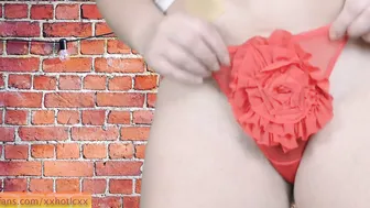 Underwear try on with anal plug