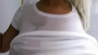 Step MILF Mom having fun with her big dripping titties