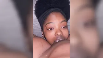 Hispanic sits on africans face into 3some