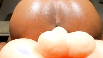 Bubble Ass Beauty bounces beauty booty on GIGANTIC vibrator haha