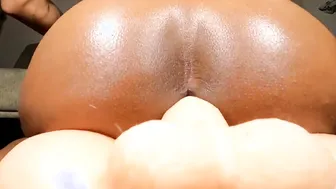 Bubble Ass Beauty bounces beauty booty on GIGANTIC vibrator haha