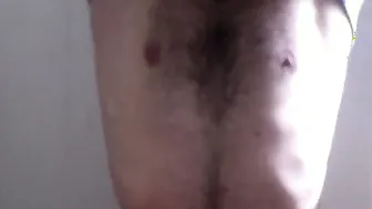 Bushy chested bro shows off pecs