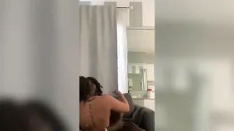 Tan Beauty Dark Haired bouncing her phat butt