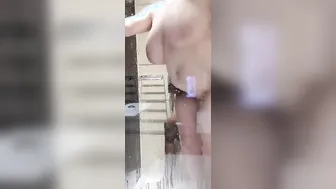 Crazy Hot big tit skank fucks bbcs into the shower