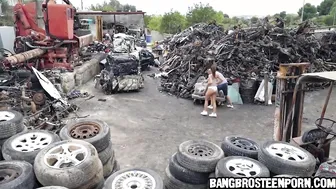 babe fit teenagers gets fuck into her ass inside Junk Junction -