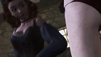 A prostitute satisfied a vampire toes on a city street