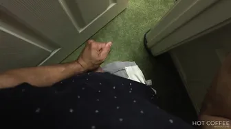 Stepbrother peeps through door as his stepsis plays with her