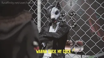 Furry Yiff - Skater Wolf women Gets Humped Public (3d Sl Animation)