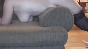 Booty Fucking Over Couch Arm