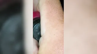 Husband putting a dildo inside my booty