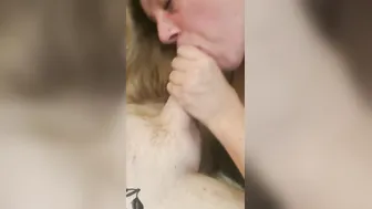I welcomed Daddy home with a sloppy oral sex and swallowed his cum