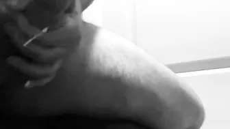 African and White. Grainy. Slow-Mo Jizzed