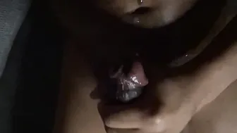 Quick Nut before work.. see this big black dick Cum into slow motion @ one:15 .. The groaning will make any u
